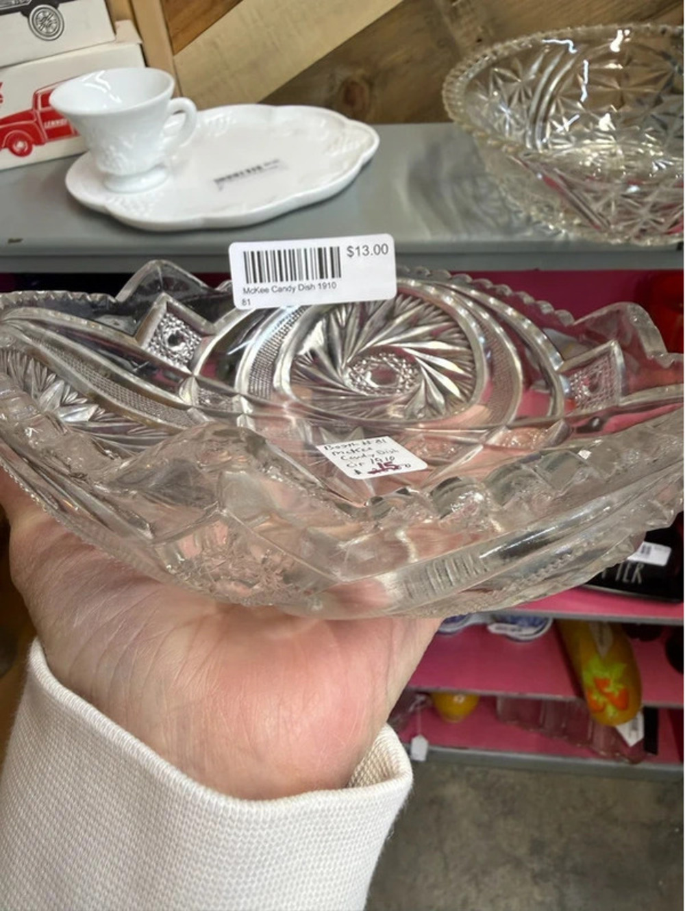 Vintage Star Of David Crystal serving bowl